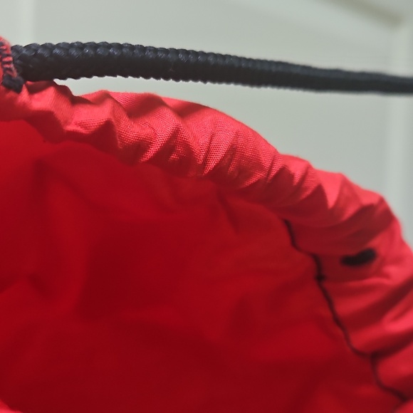 unisex sz l vintage ufo parachute cargo pockets pants red w/ black flames - Picture 6 of 6